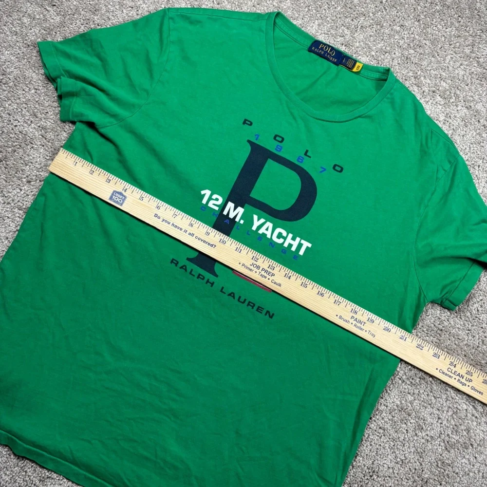 Polo Ralph Lauren Mens Green 12 M. Yacht Challenge Graphic T-Shirt Large LG